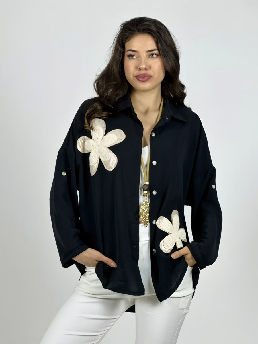 Blusa Flores Bordadas A4-878