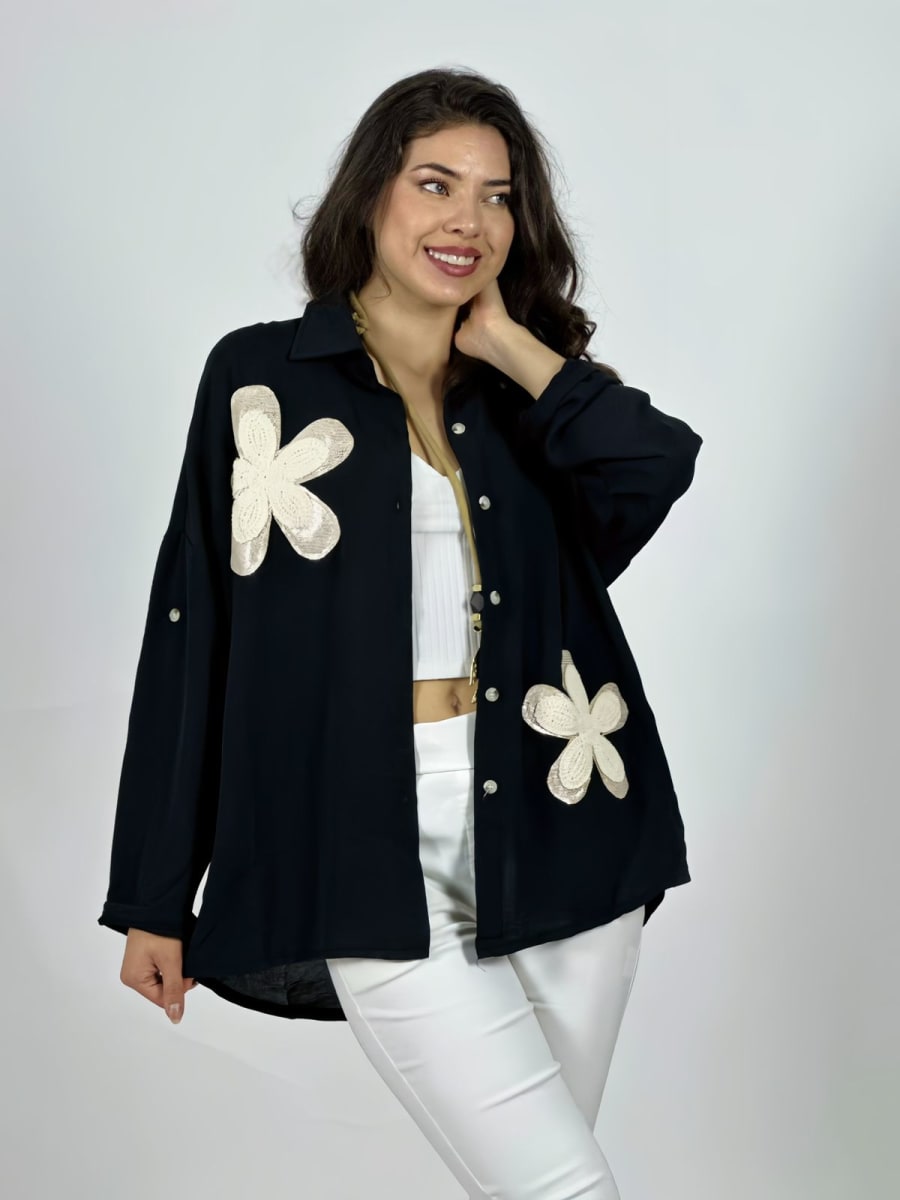 Blusa Flores Bordadas A4-8710