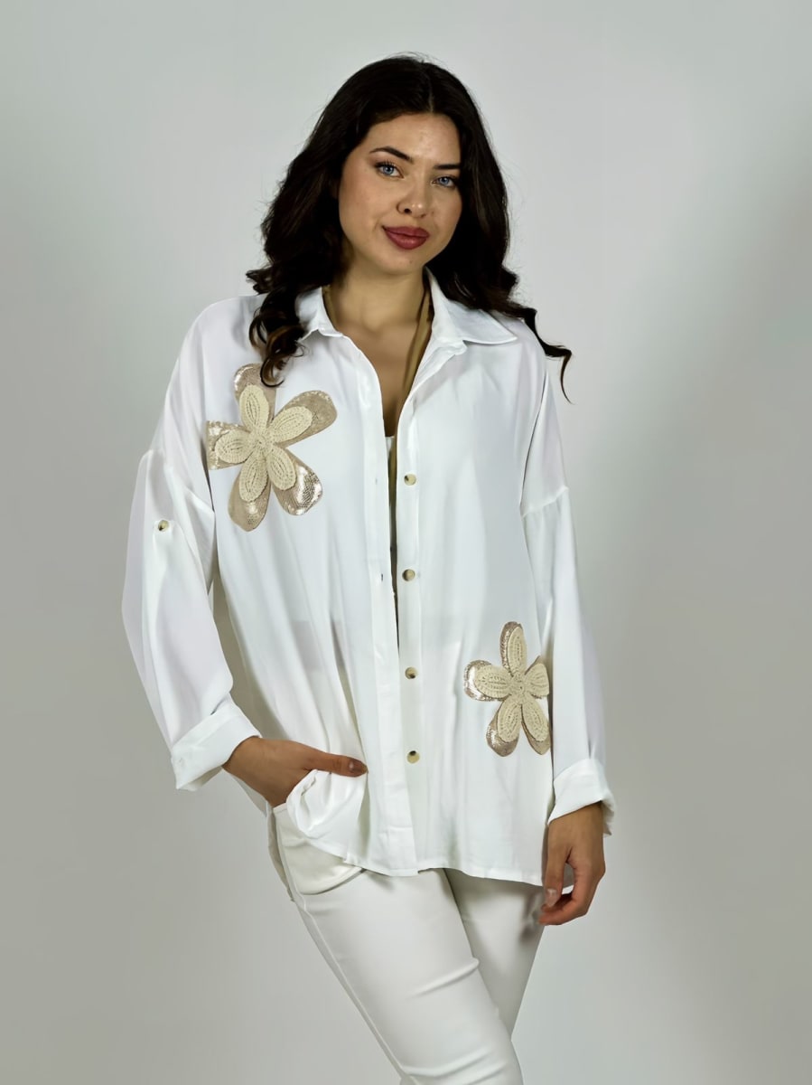 Blusa Flores Bordadas A4-8712