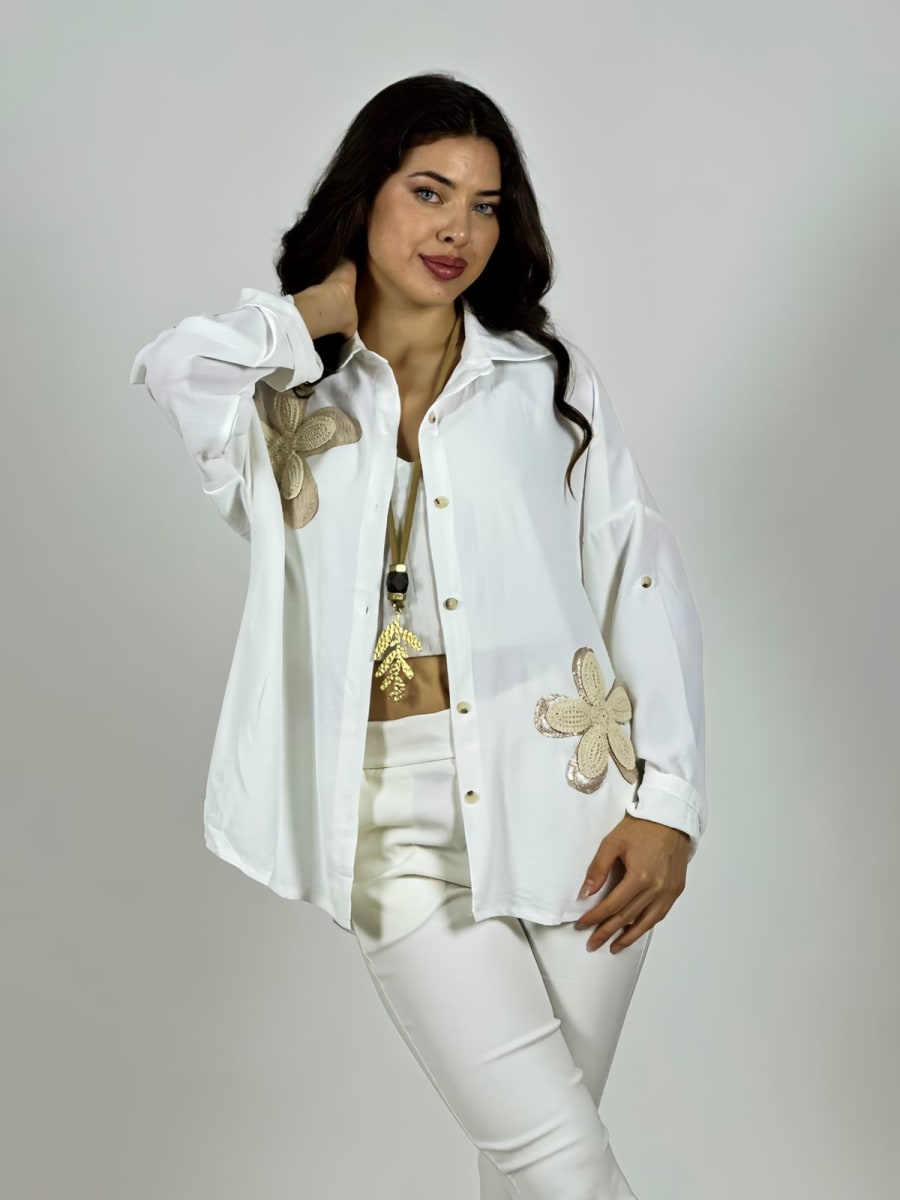 Blusa Flores Bordadas A4-8715