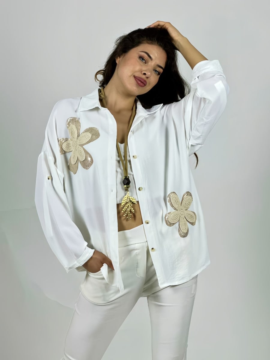Blusa Flores Bordadas A4-8713