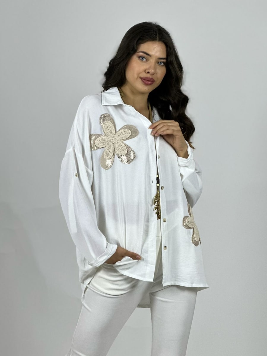 Blusa Flores Bordadas A4-8714