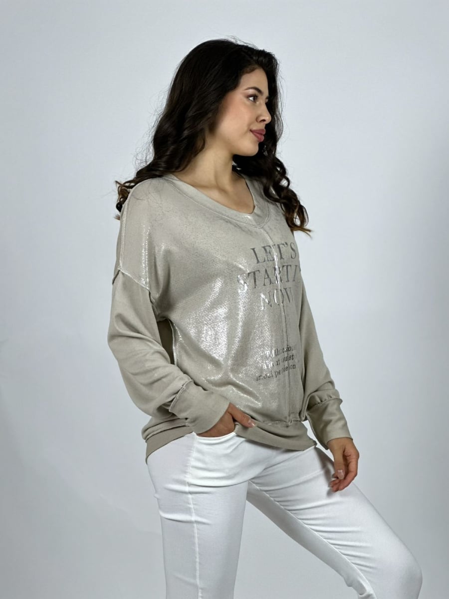 Poleron Cuello y Letras Birllantes A1-93