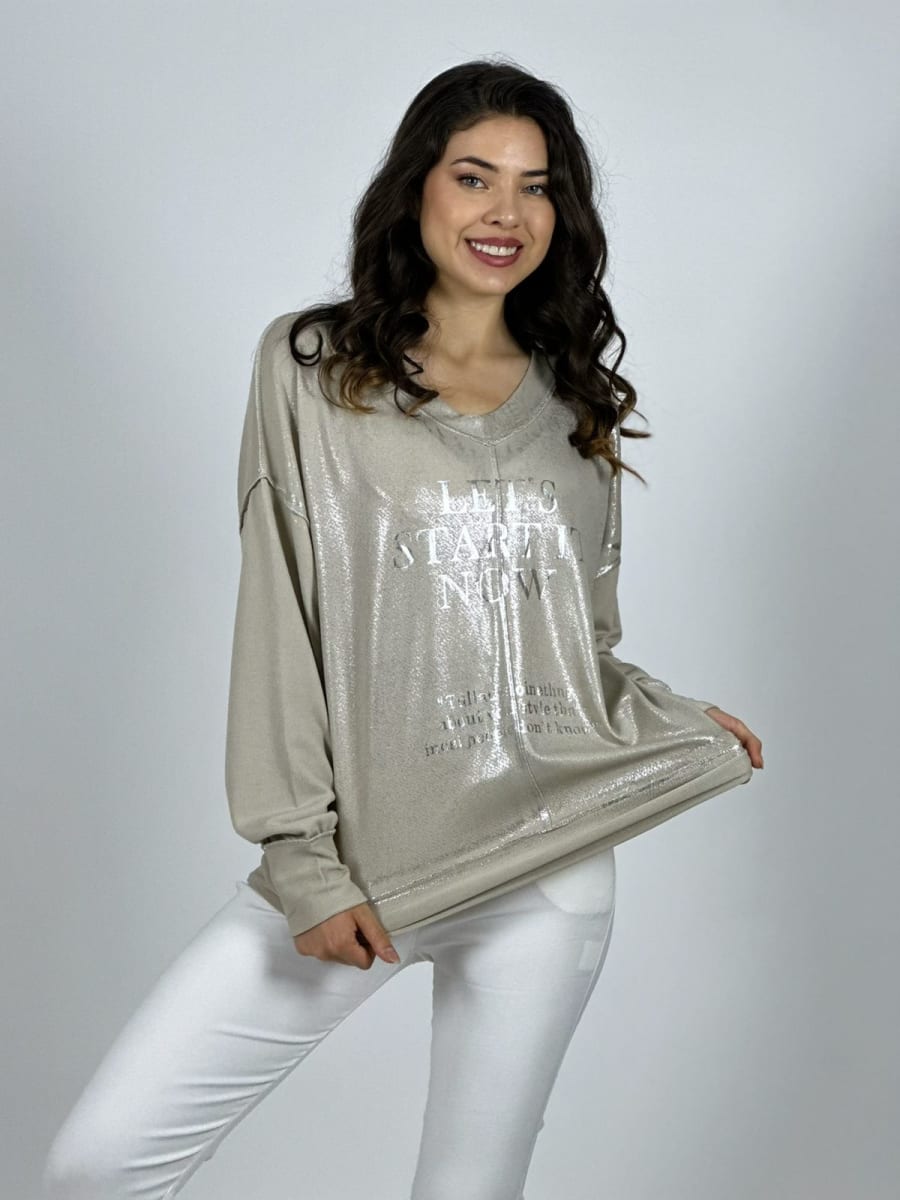 Poleron Cuello y Letras Birllantes A1-91