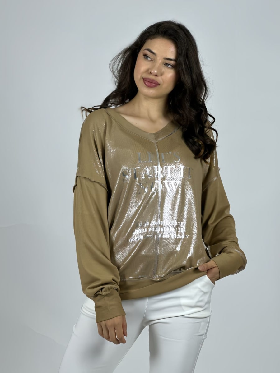 Poleron Cuello y Letras Birllantes A1-96