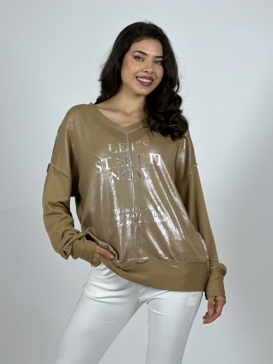 Poleron Cuello y Letras Birllantes A1-95