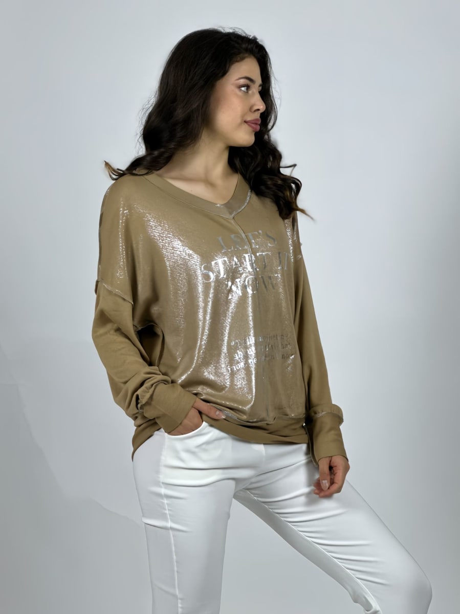 Poleron Cuello y Letras Birllantes A1-97