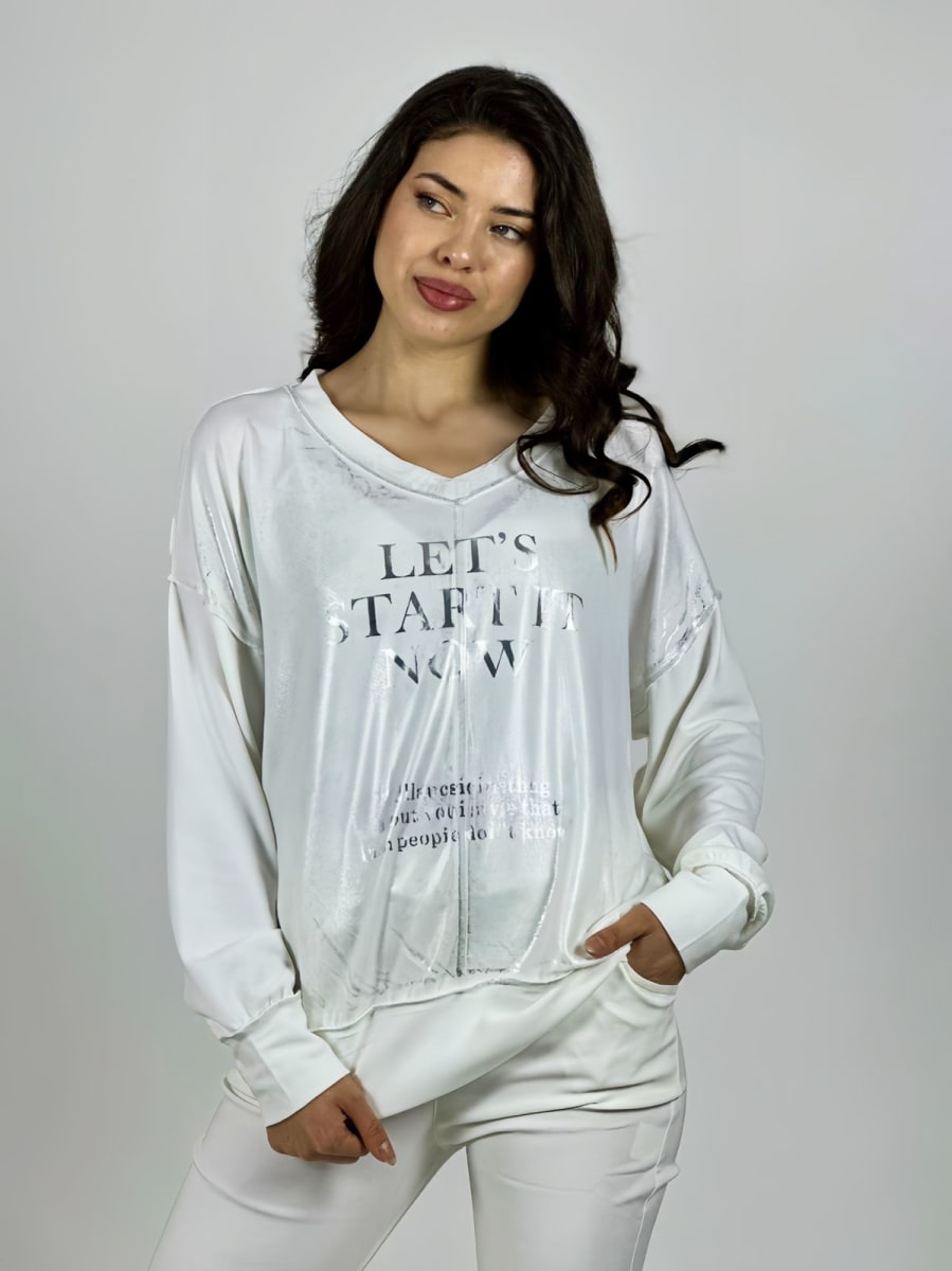 Poleron Cuello y Letras Birllantes A1-910