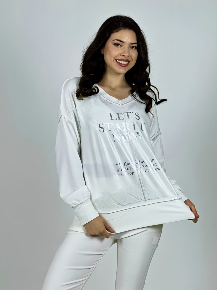 Poleron Cuello y Letras Birllantes A1-911