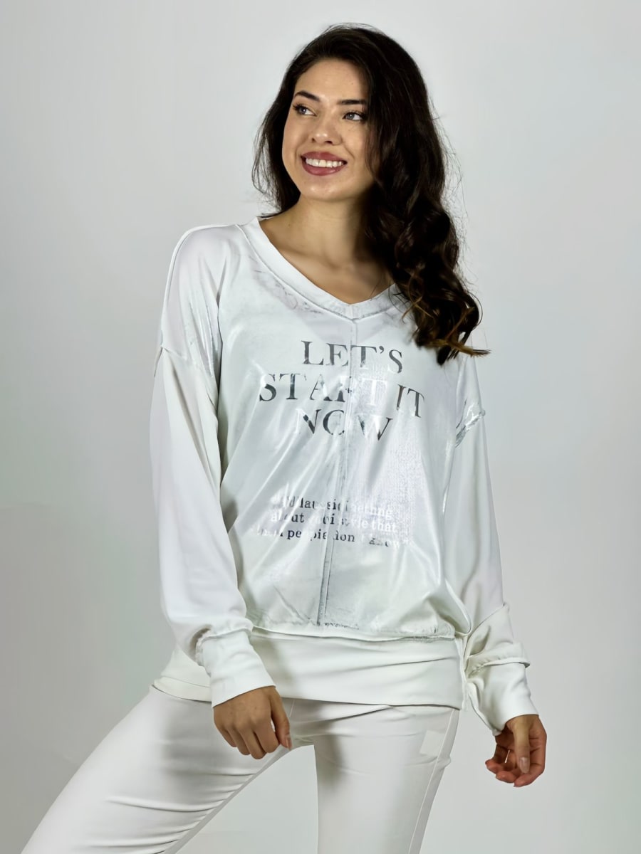 Poleron Cuello y Letras Birllantes A1-912