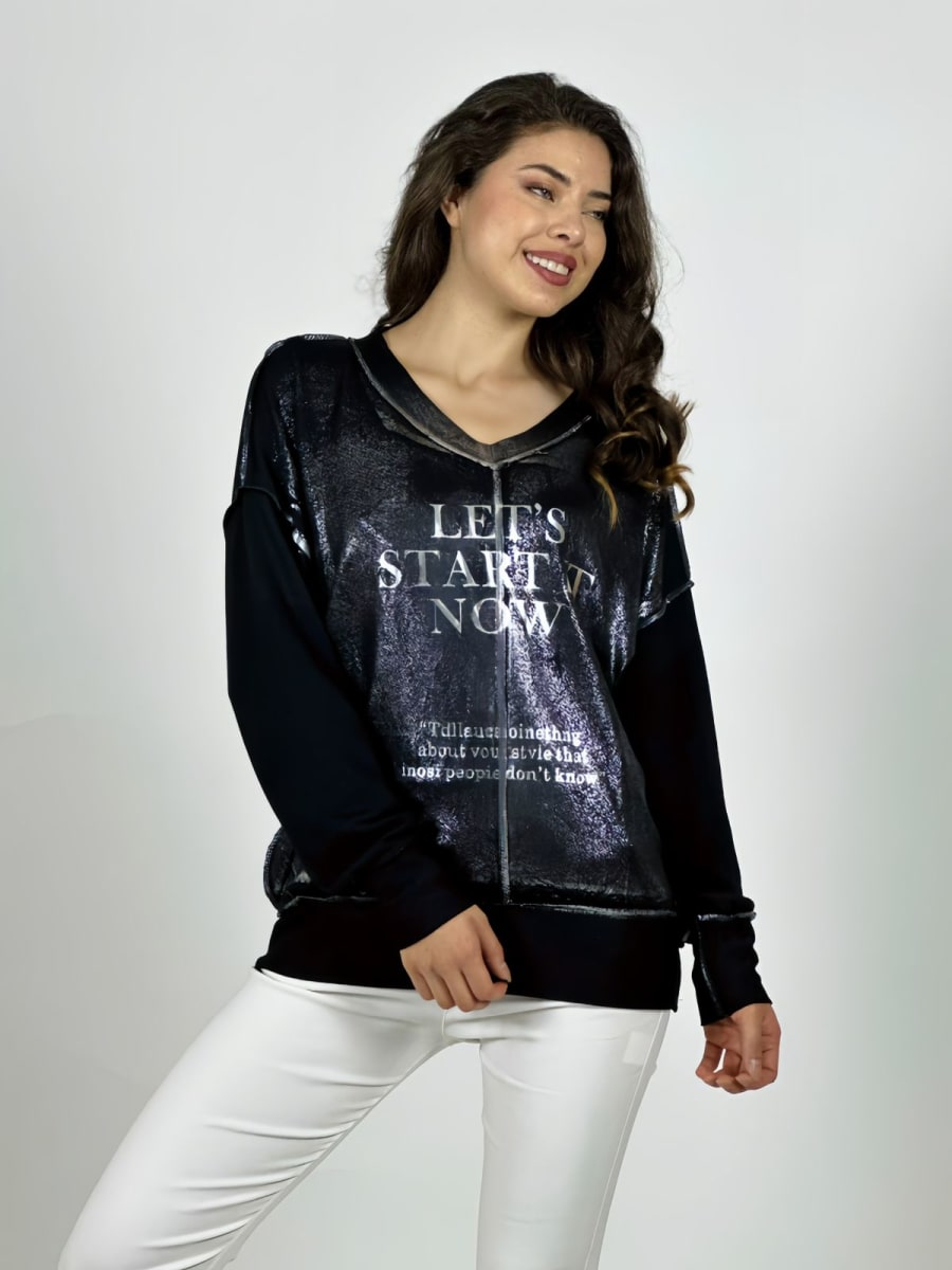 Poleron Cuello y Letras Birllantes A1-916