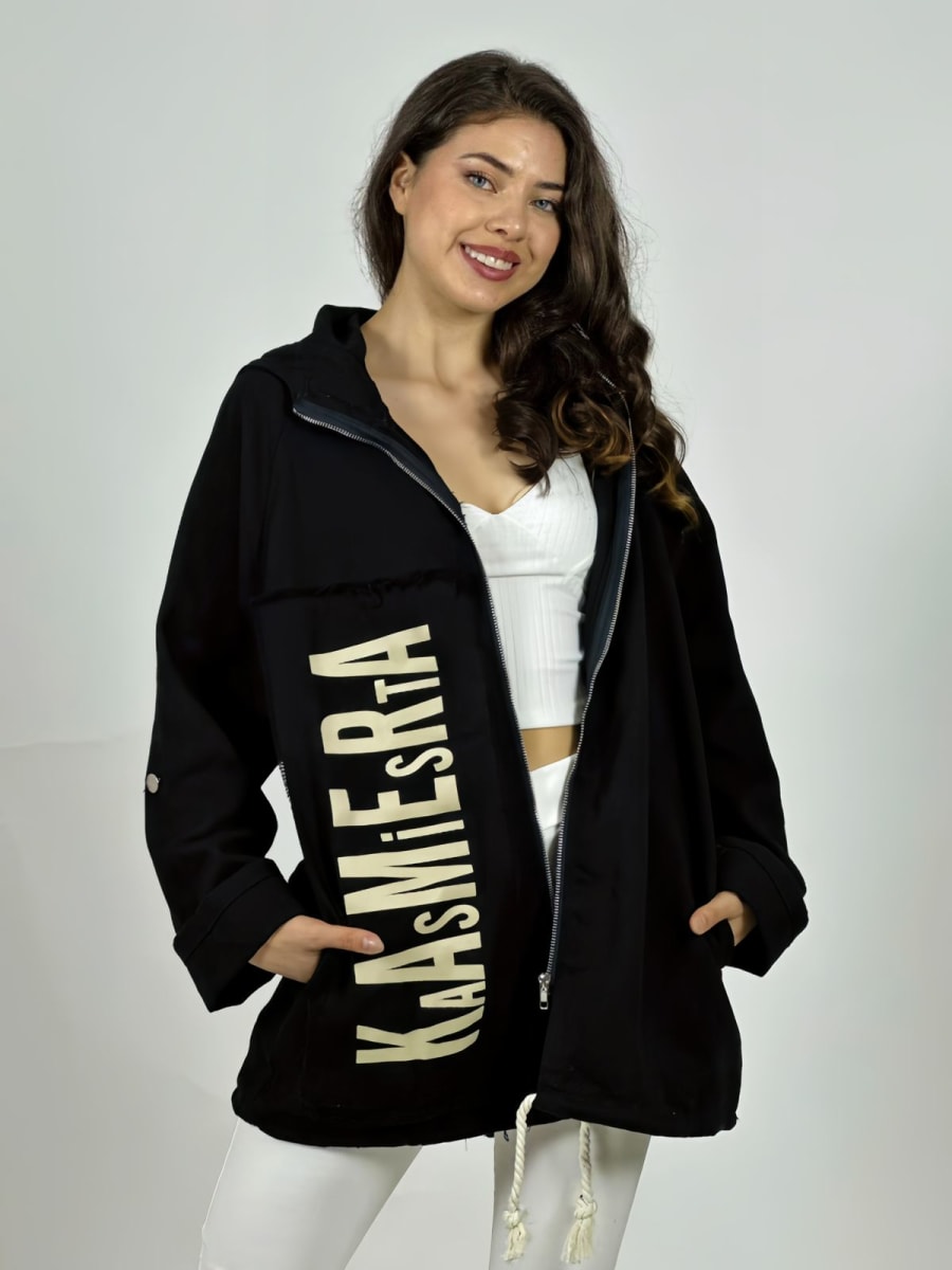 Chaqueta Mezclilla con Cierre Letras Verticales A2-621