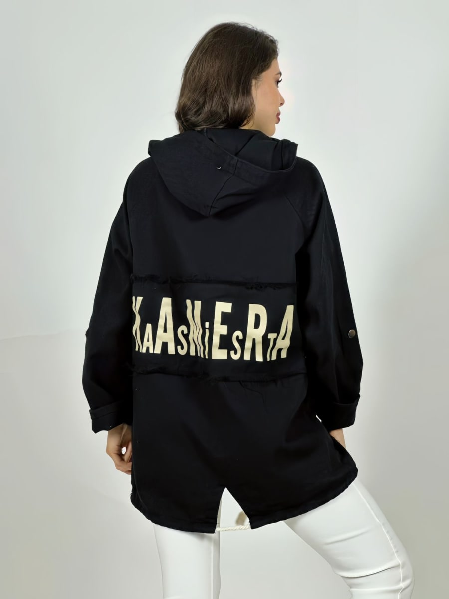 Chaqueta Mezclilla con Cierre Letras Verticales A2-624