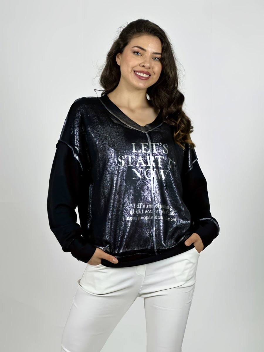 Poleron Cuello y Letras Birllantes A1-913