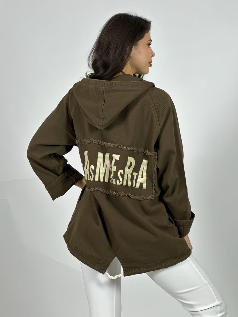 Chaqueta Mezclilla con Cierre Letras Verticales A2-628