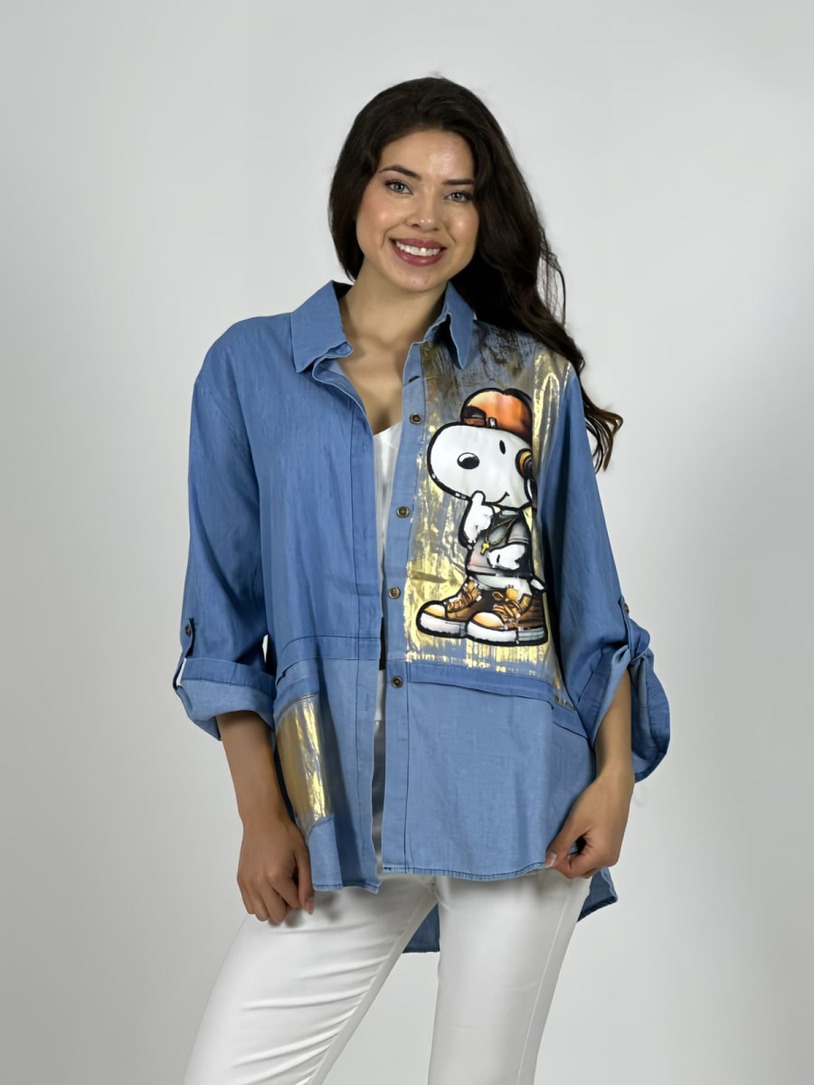 Camisa Mezclilla Estampado SNOOPY A1-422