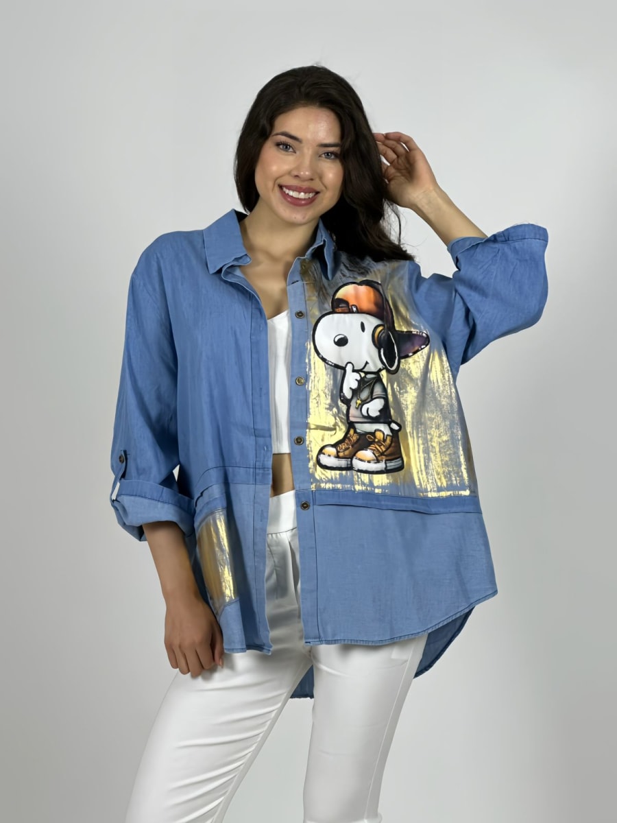 Camisa Mezclilla Estampado SNOOPY A1-421