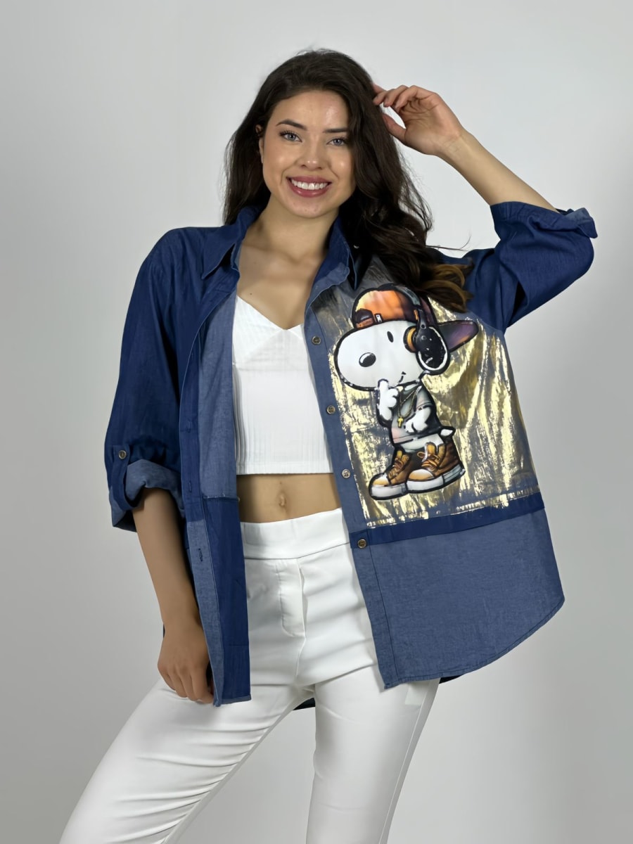 Camisa Mezclilla Estampado SNOOPY A1-426