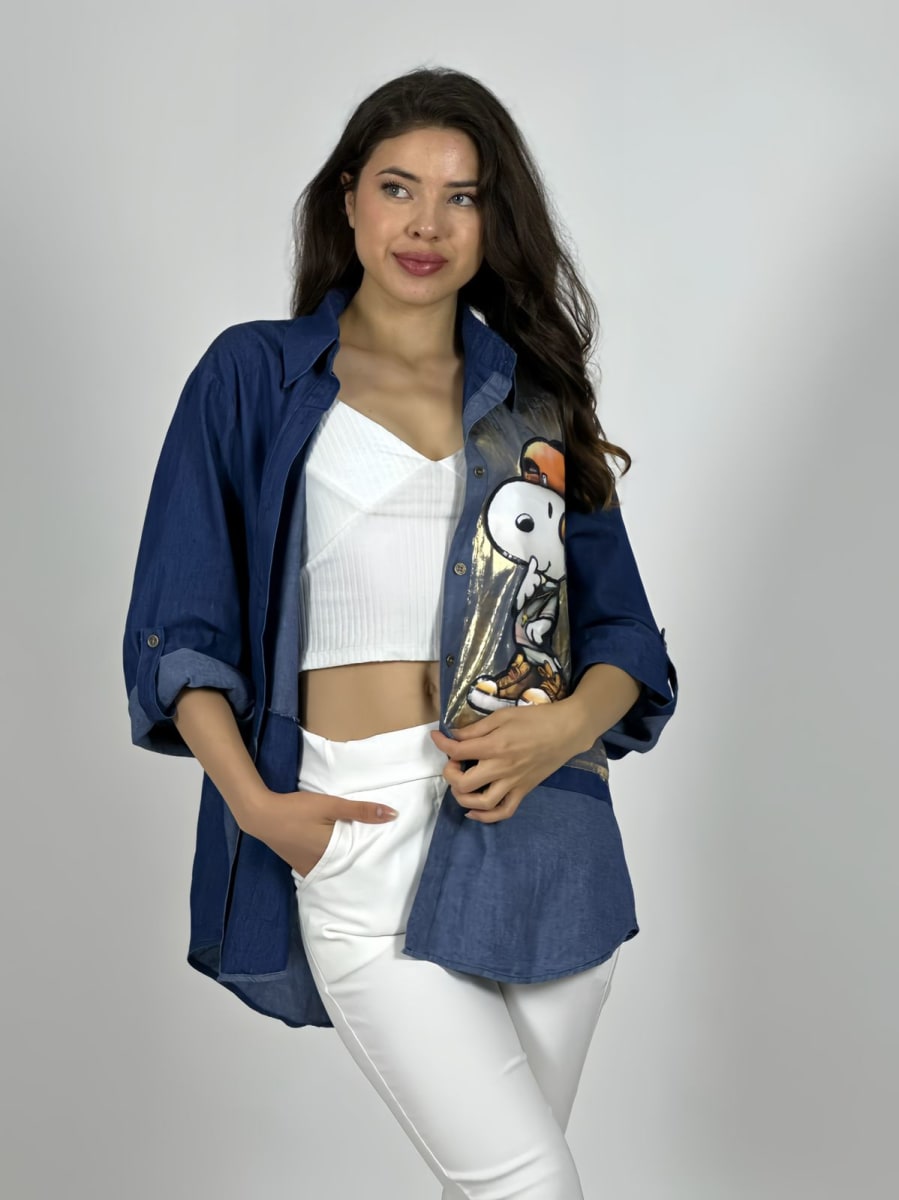 Camisa Mezclilla Estampado SNOOPY A1-427