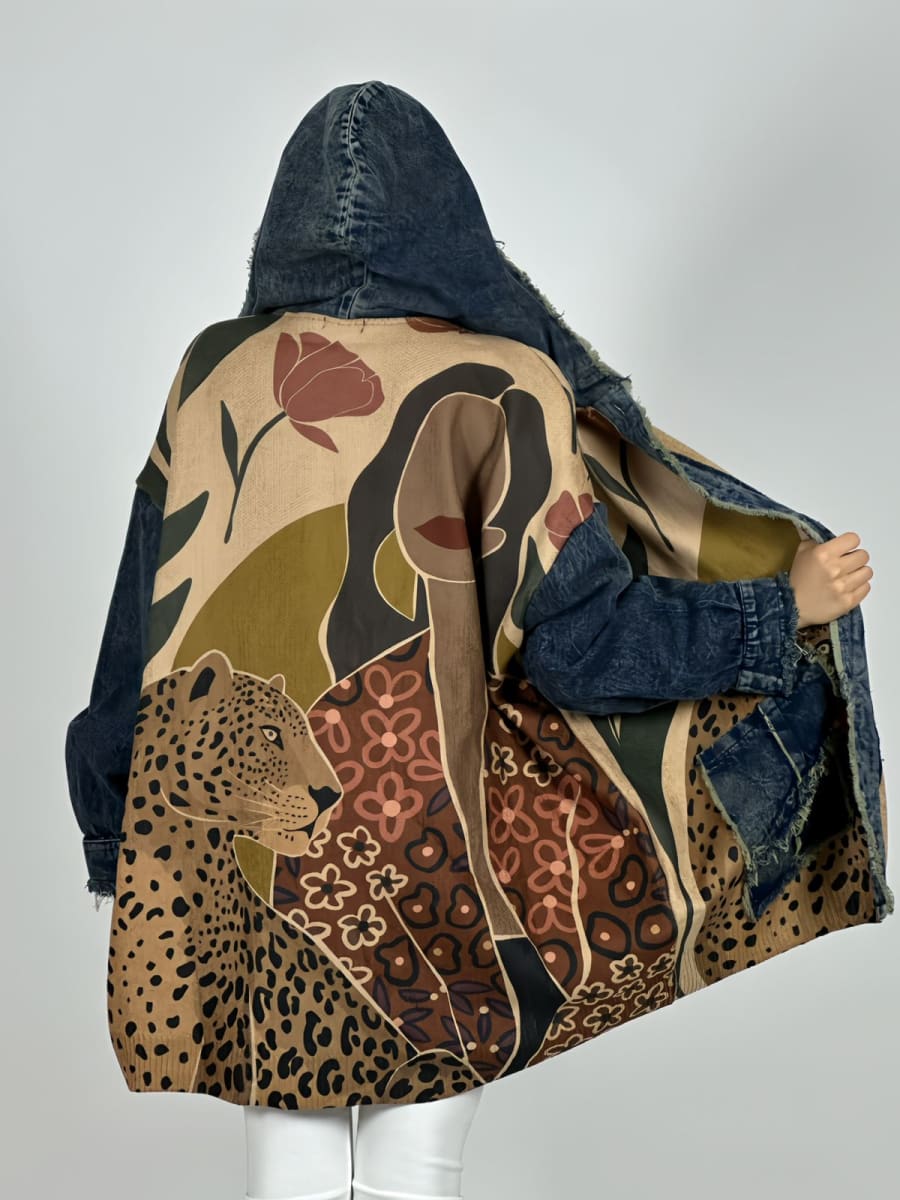 Abrigo Italiano Lana/Mezclilla MUJER/LEOPARDO A1-14