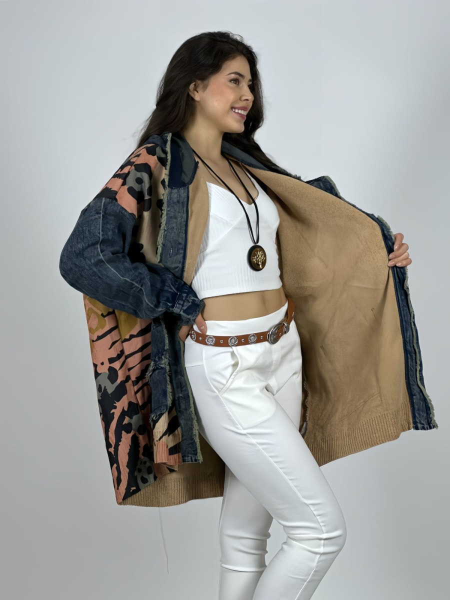 Abrigo Mezclilla/Lana MIX Print A3-786