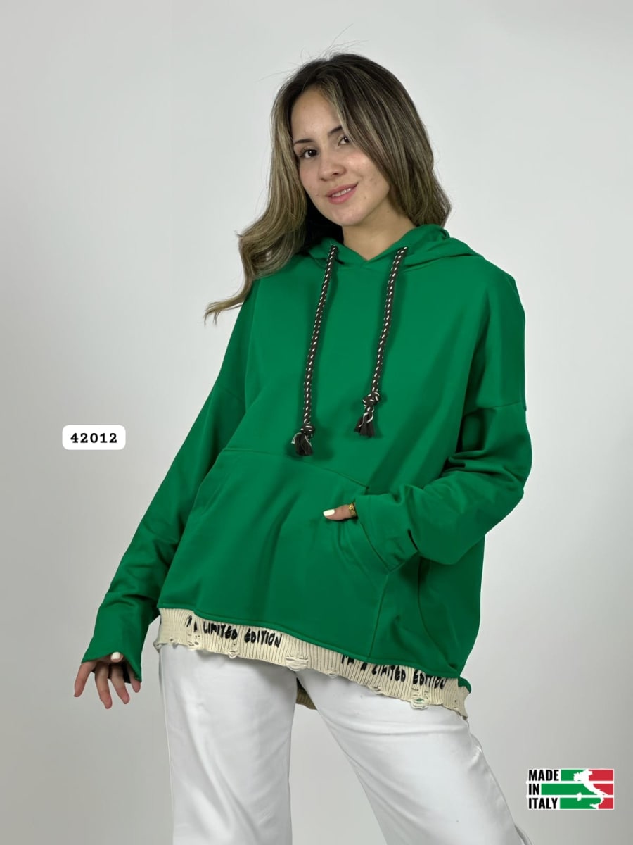 Poleron Afranelado Italiano Borde Letras B1-106/10915