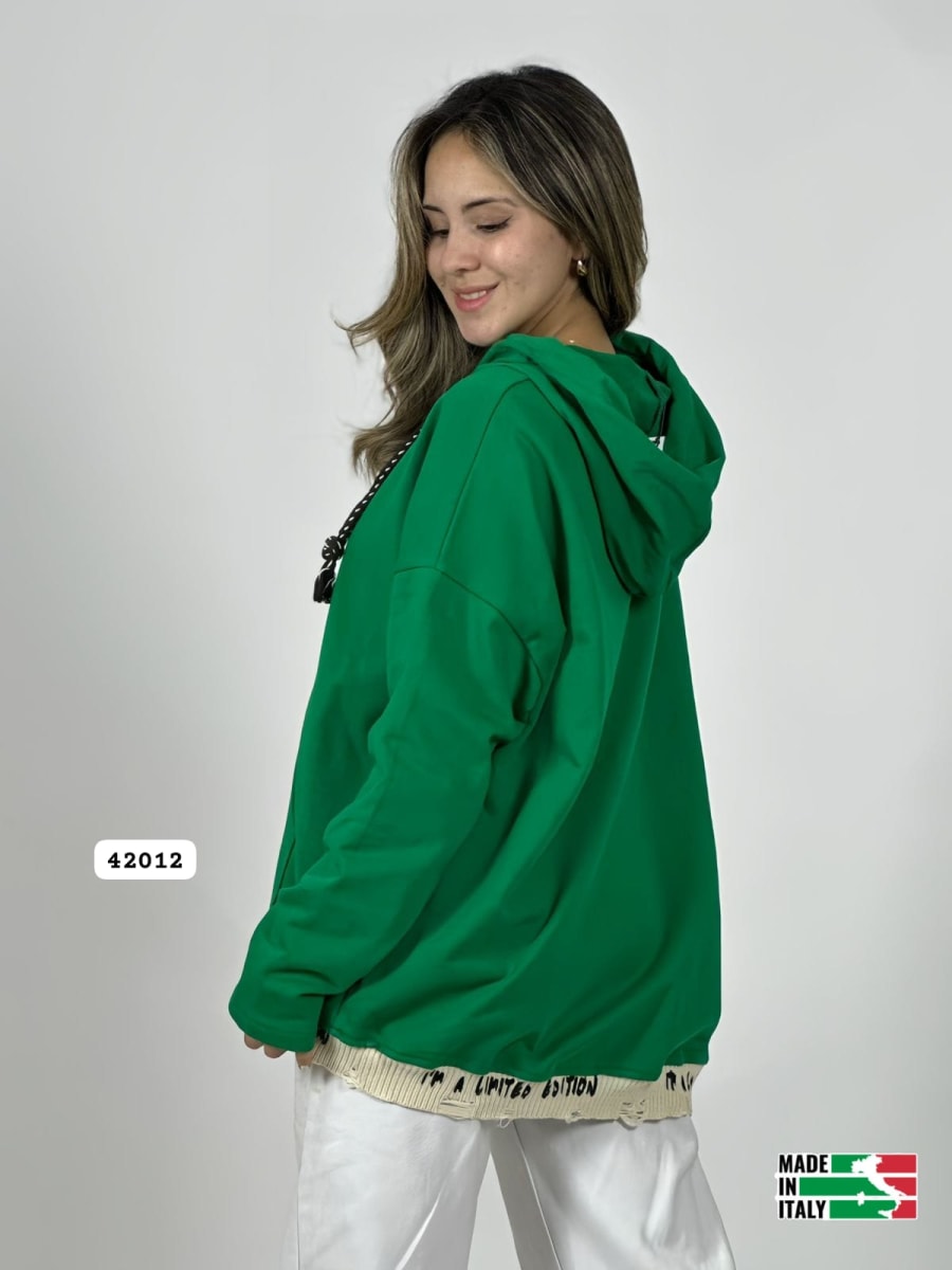 Poleron Afranelado Italiano Borde Letras B1-106/10917