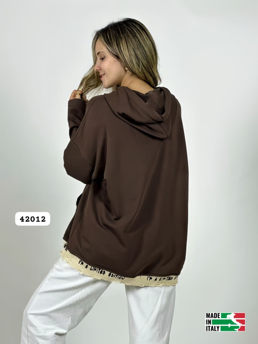 Poleron Afranelado Italiano Borde Letras B1-106/10919