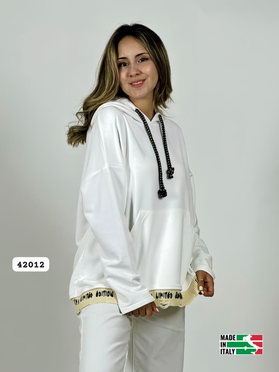 Poleron Afranelado Italiano Borde Letras B1-106/10922