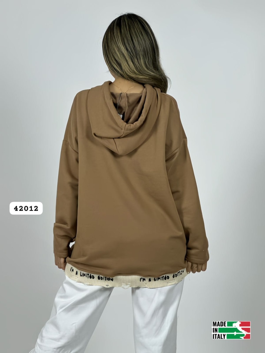 Poleron Afranelado Italiano Borde Letras B1-106/10924