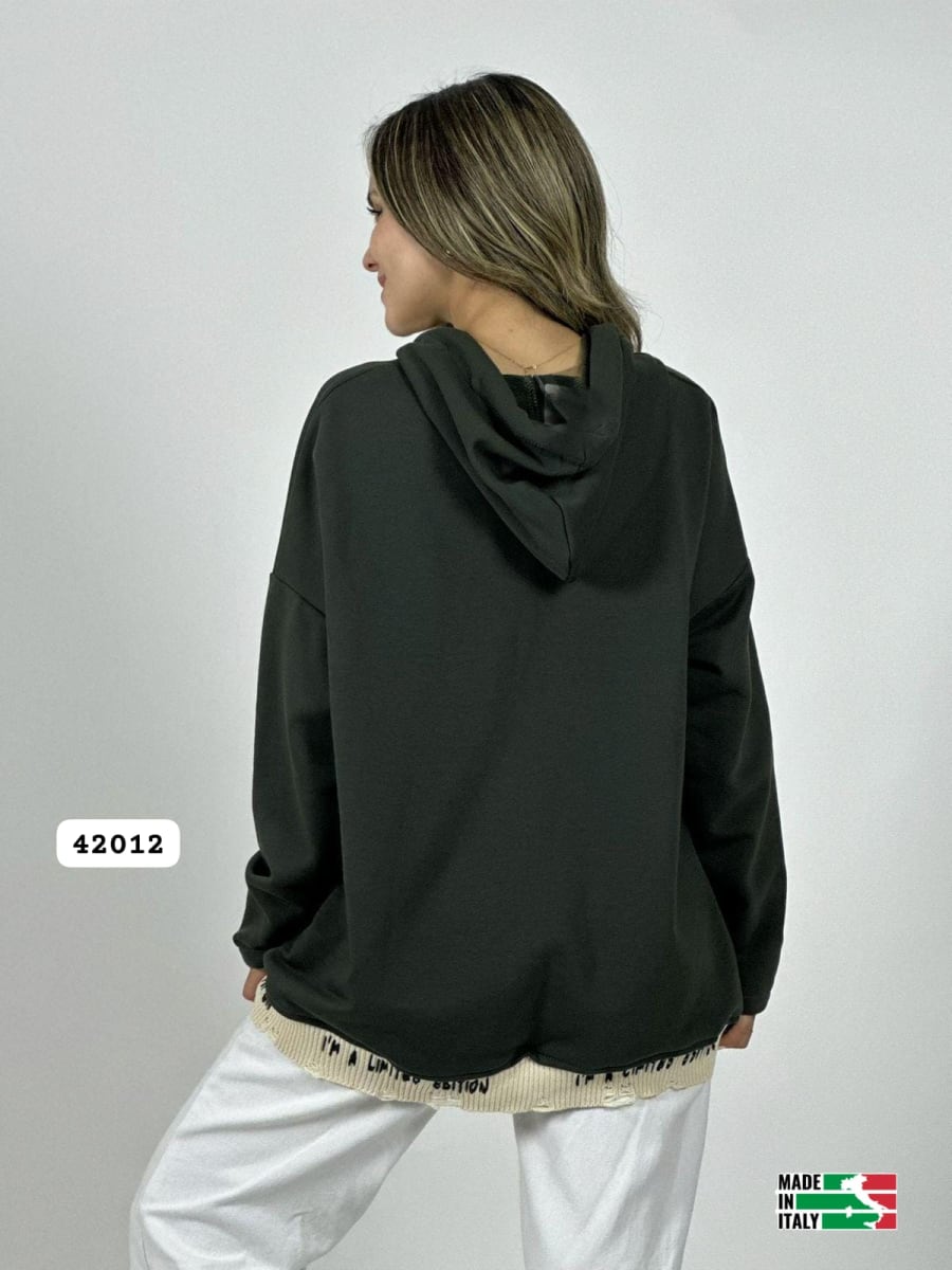 Poleron Afranelado Italiano Borde Letras B1-106/10927