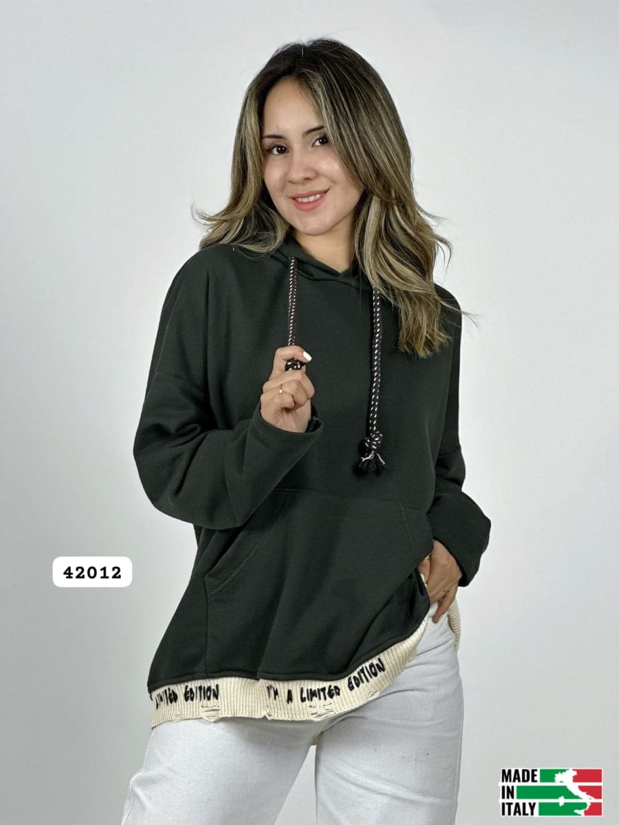 Poleron Afranelado Italiano Borde Letras B1-106/10928