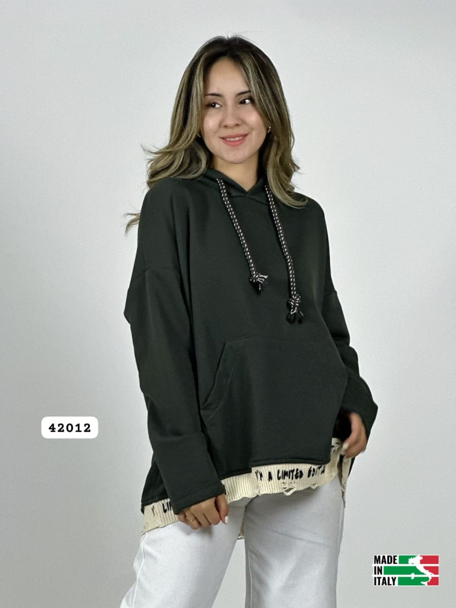 Poleron Afranelado Italiano Borde Letras B1-106/10926