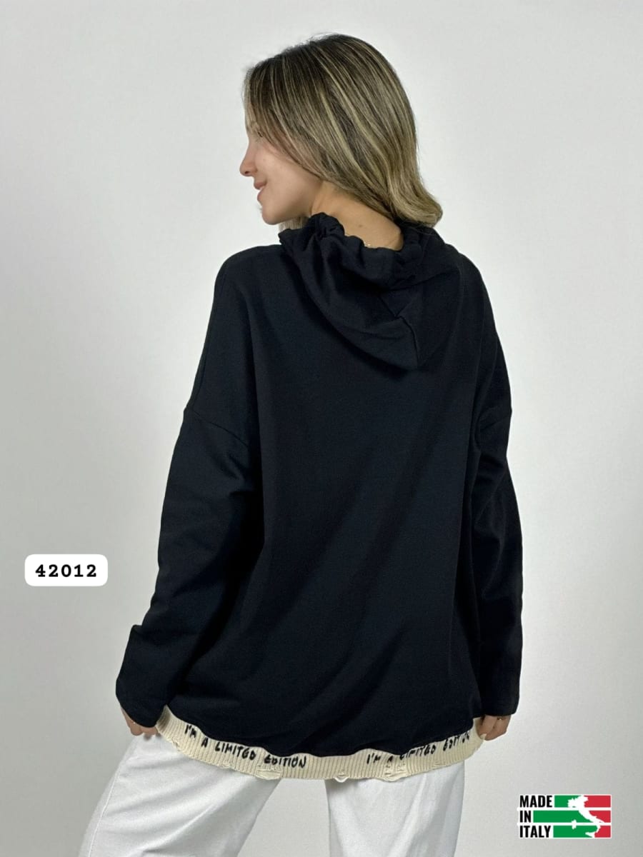 Poleron Afranelado Italiano Borde Letras B1-106/1097