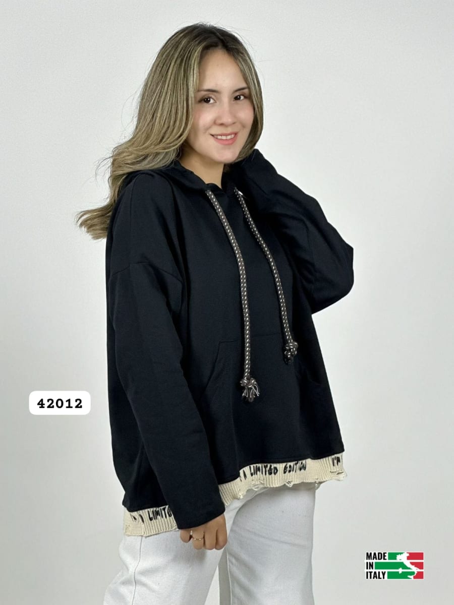 Poleron Afranelado Italiano Borde Letras B1-106/1095