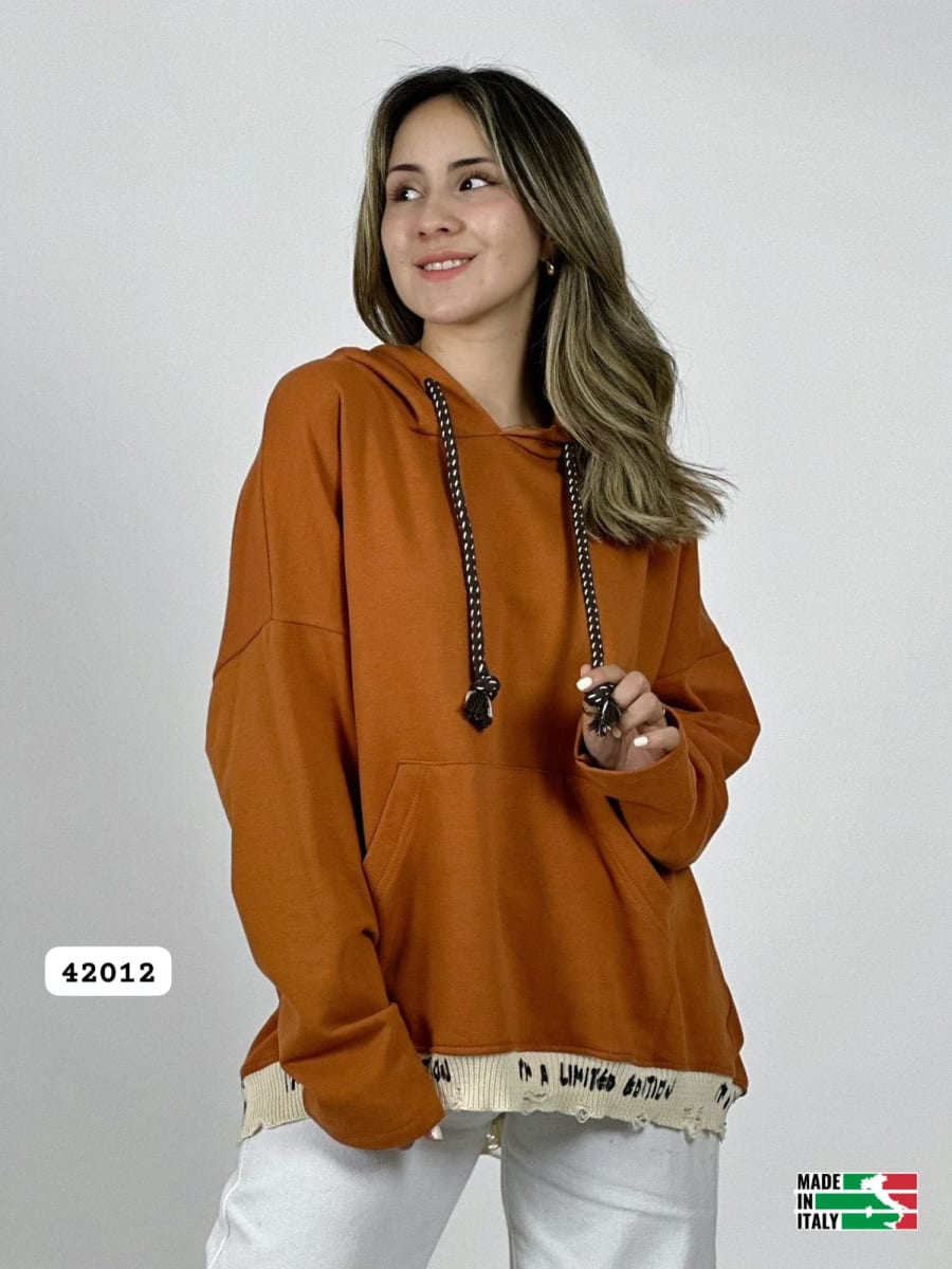 Poleron Afranelado Italiano Borde Letras B1-106/10911