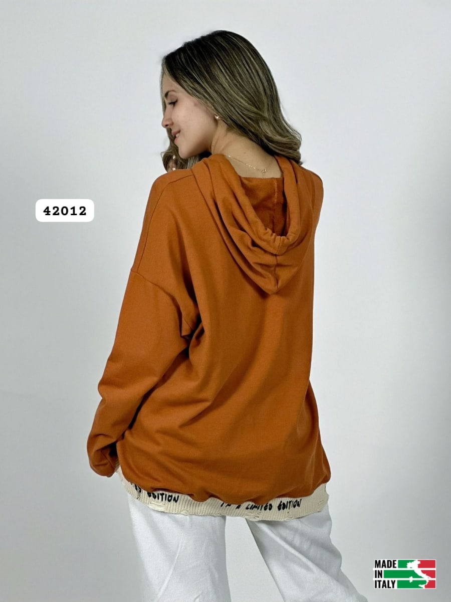 Poleron Afranelado Italiano Borde Letras B1-106/10913