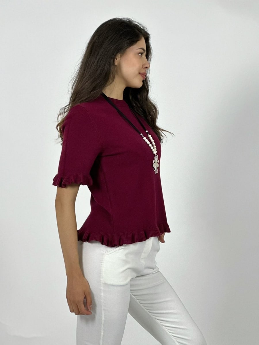 Sweater Spandex Manga Corta con Vuelos A2-623