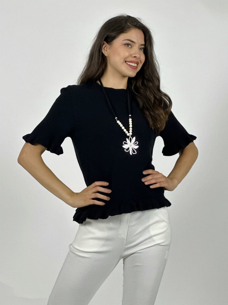 Sweater Spandex Manga Corta con Vuelos A2-626