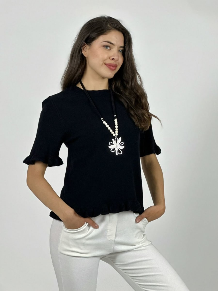 Sweater Spandex Manga Corta con Vuelos A2-625