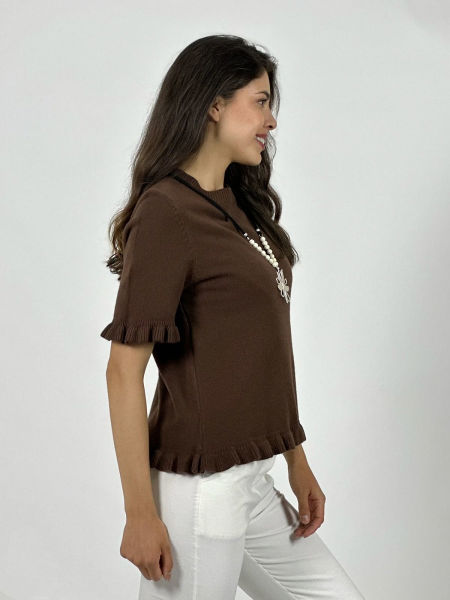 Sweater Spandex Manga Corta con Vuelos A2-6216