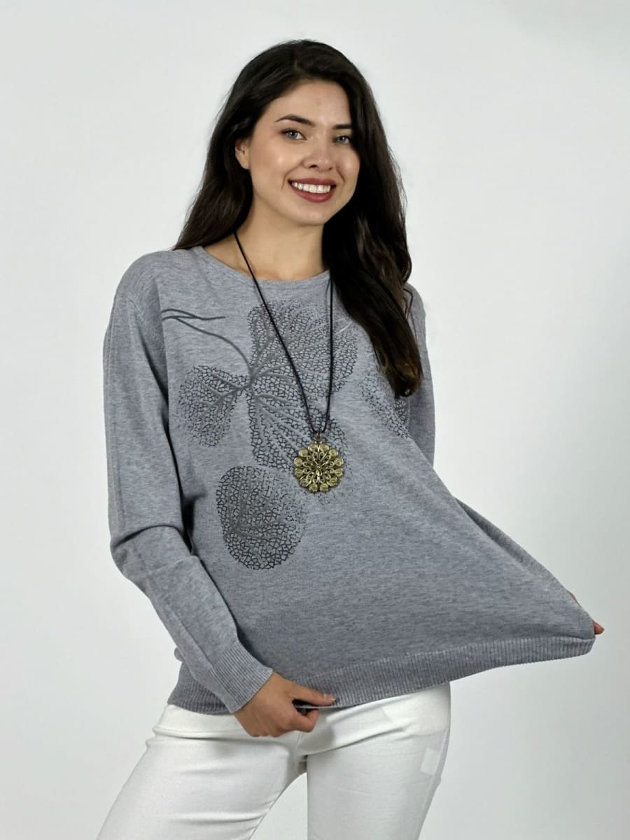 Sweater Spandex Estampado Hojas A3-65/685
