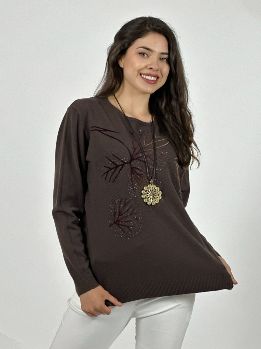 Sweater Spandex Estampado Hojas A3-65/689