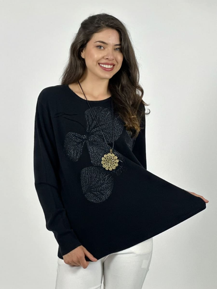 Sweater Spandex Estampado Hojas A3-65/6814