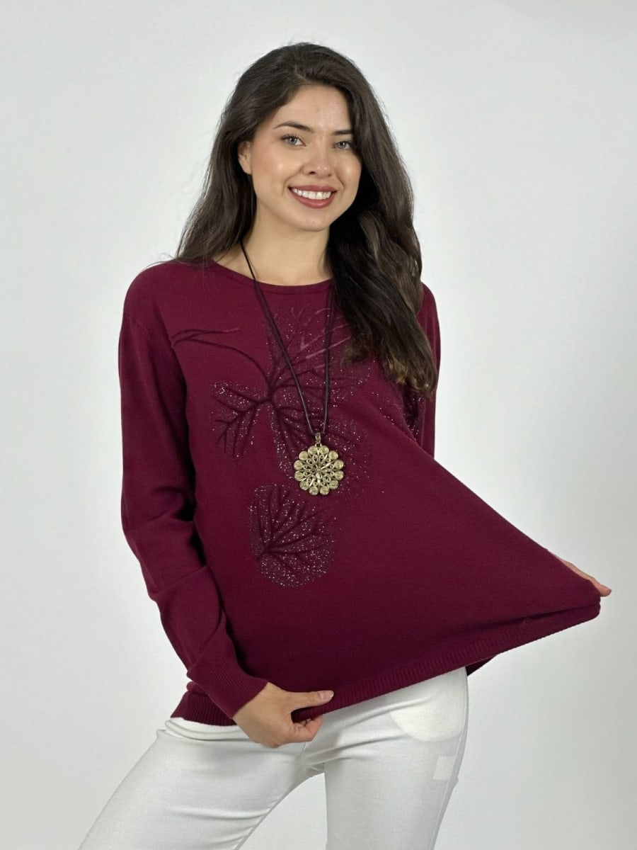 Sweater Spandex Estampado Hojas A3-65/6811