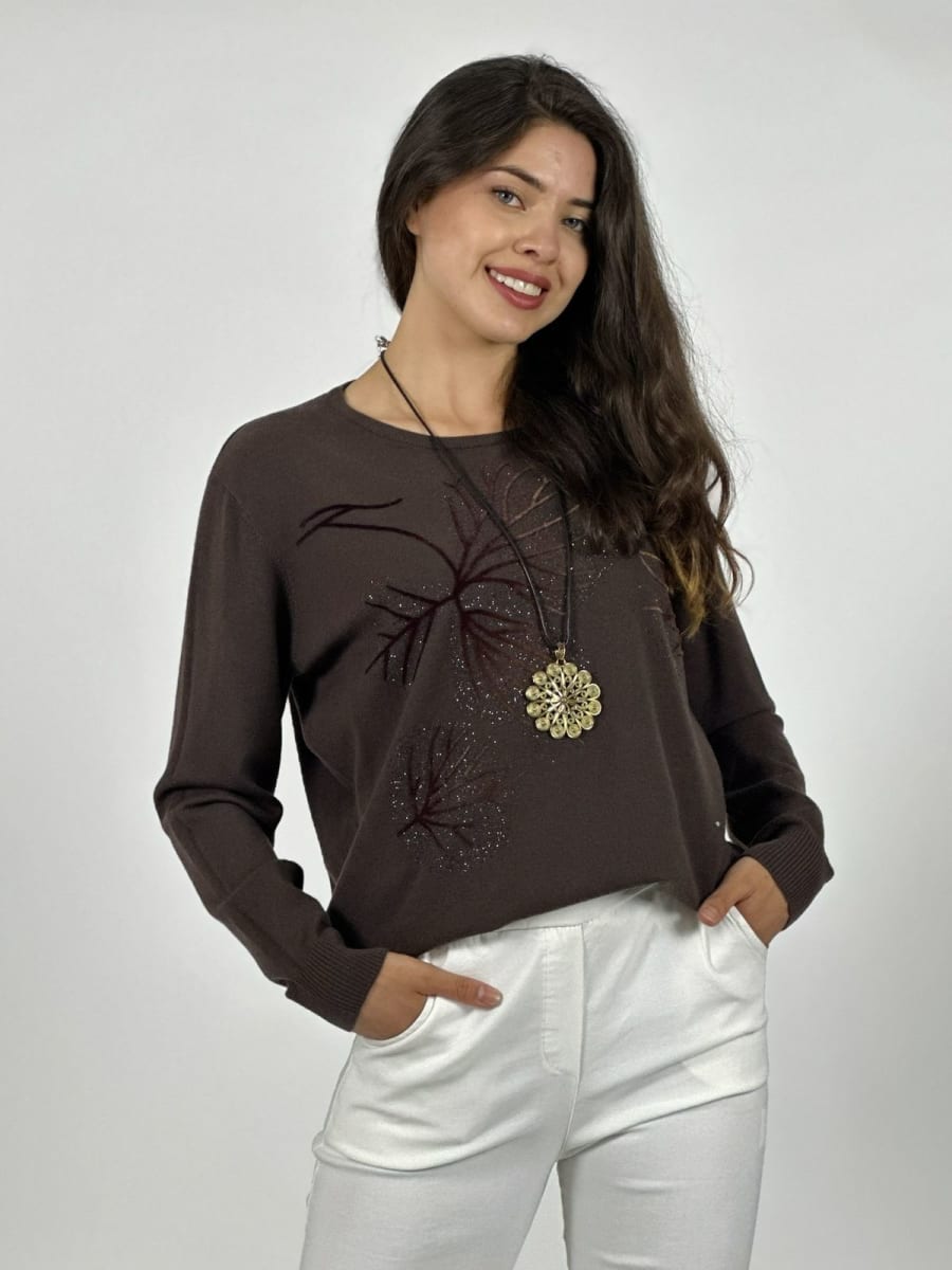 Sweater Spandex Estampado Hojas A3-65/688