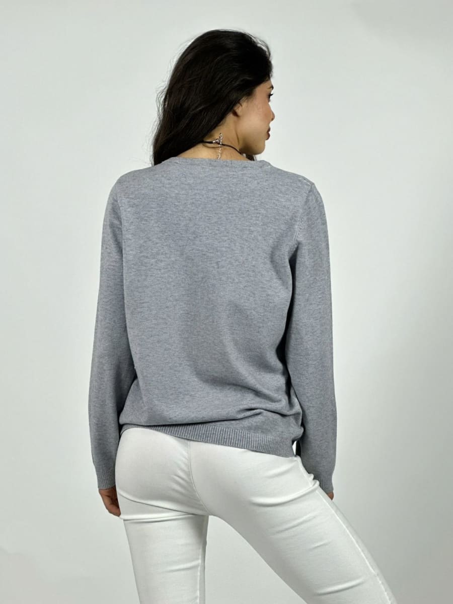 Sweater Spandex Flores Grabadas y Piedras Brillantes A3-753