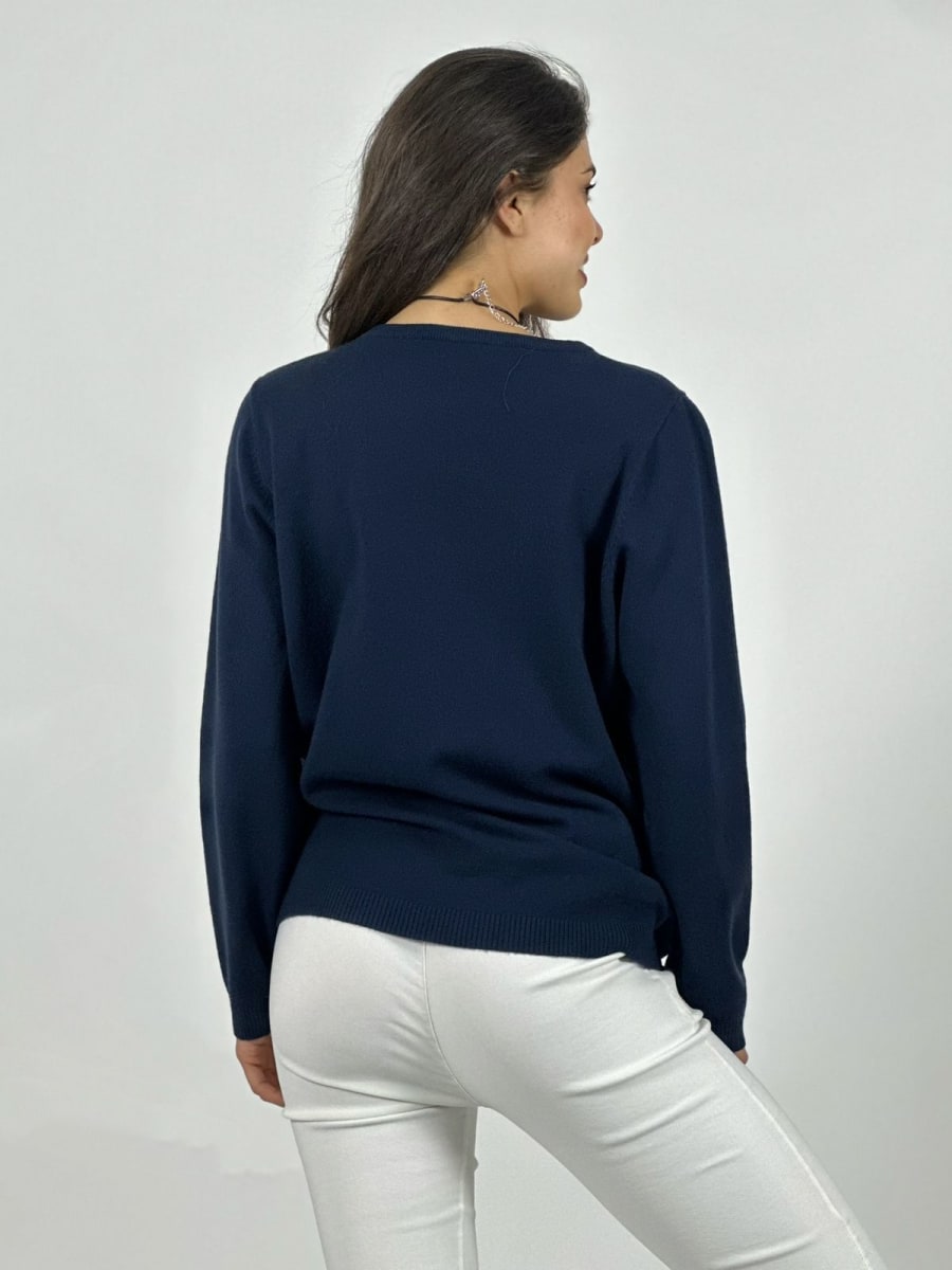 Sweater Spandex Flores Grabadas y Piedras Brillantes A3-7513