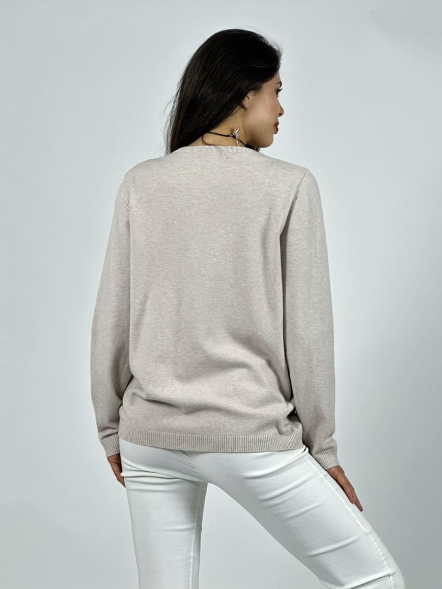 Sweater Spandex Flores Grabadas y Piedras Brillantes A3-759