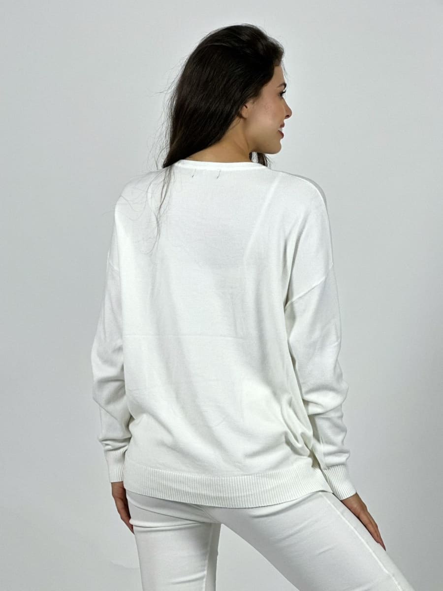 Sweater Spandex Oso Print con Moño A3-793